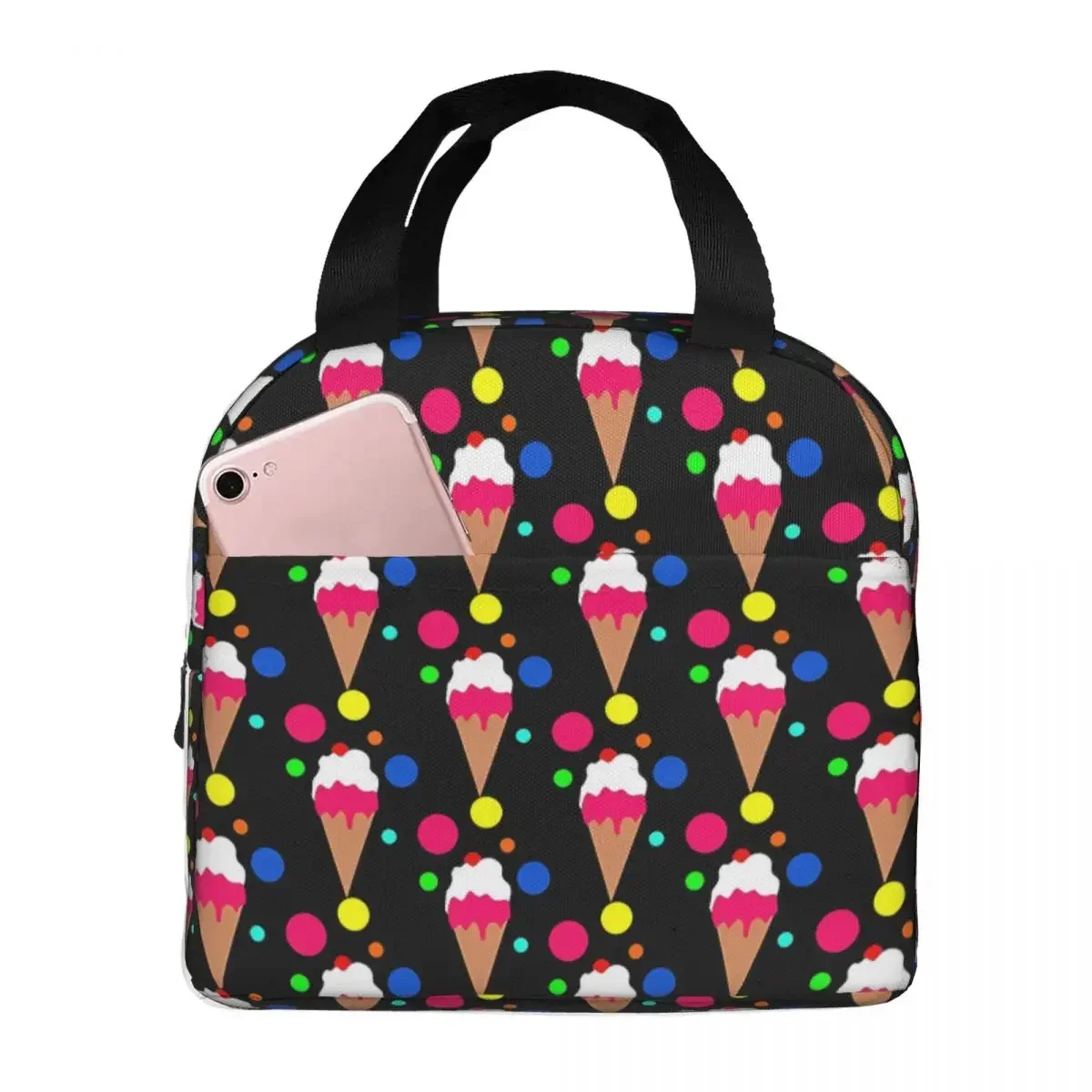 Food Storage Bag - Colorful Portable Lunch Bag Ice Cream