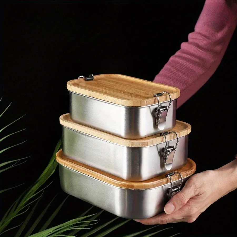 New 304 Stainless Steel Bamboo - đánh giá và giá Food Storage Meals