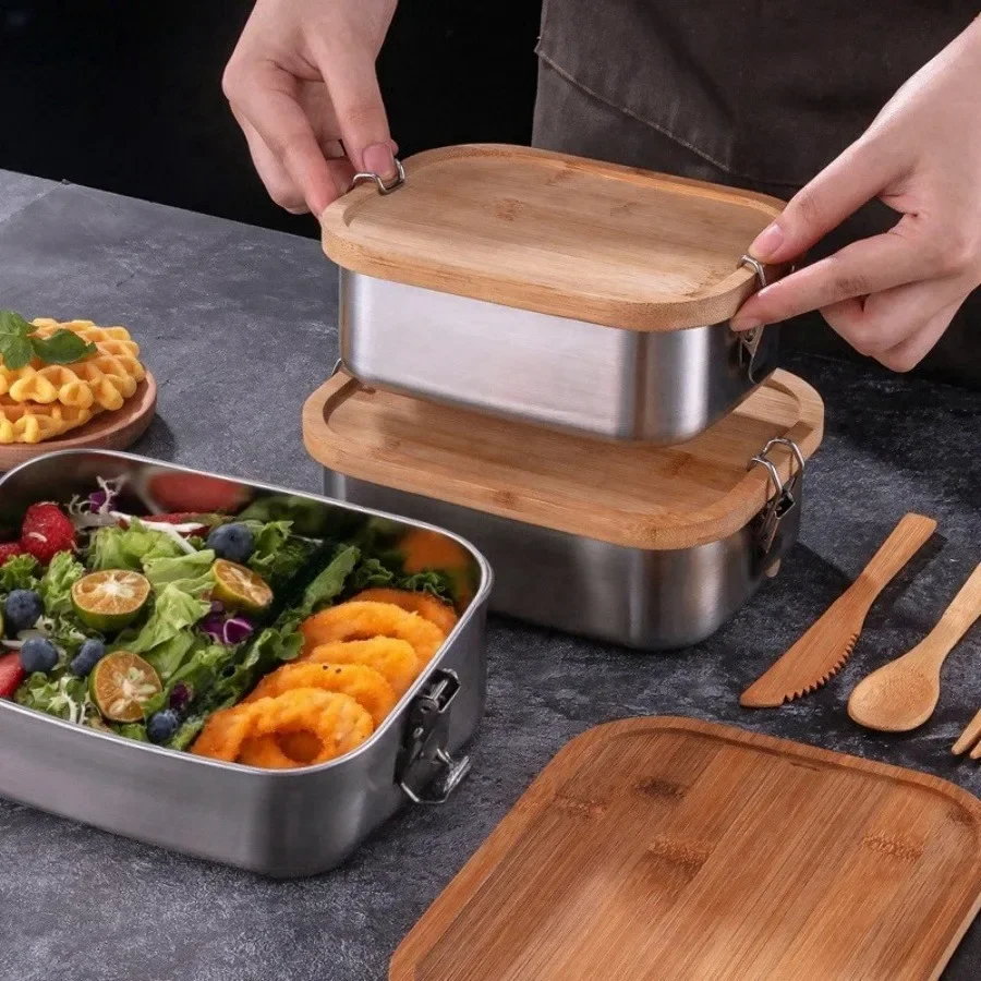 New 304 Stainless Steel Bamboo - đánh giá và giá Food Storage Meals