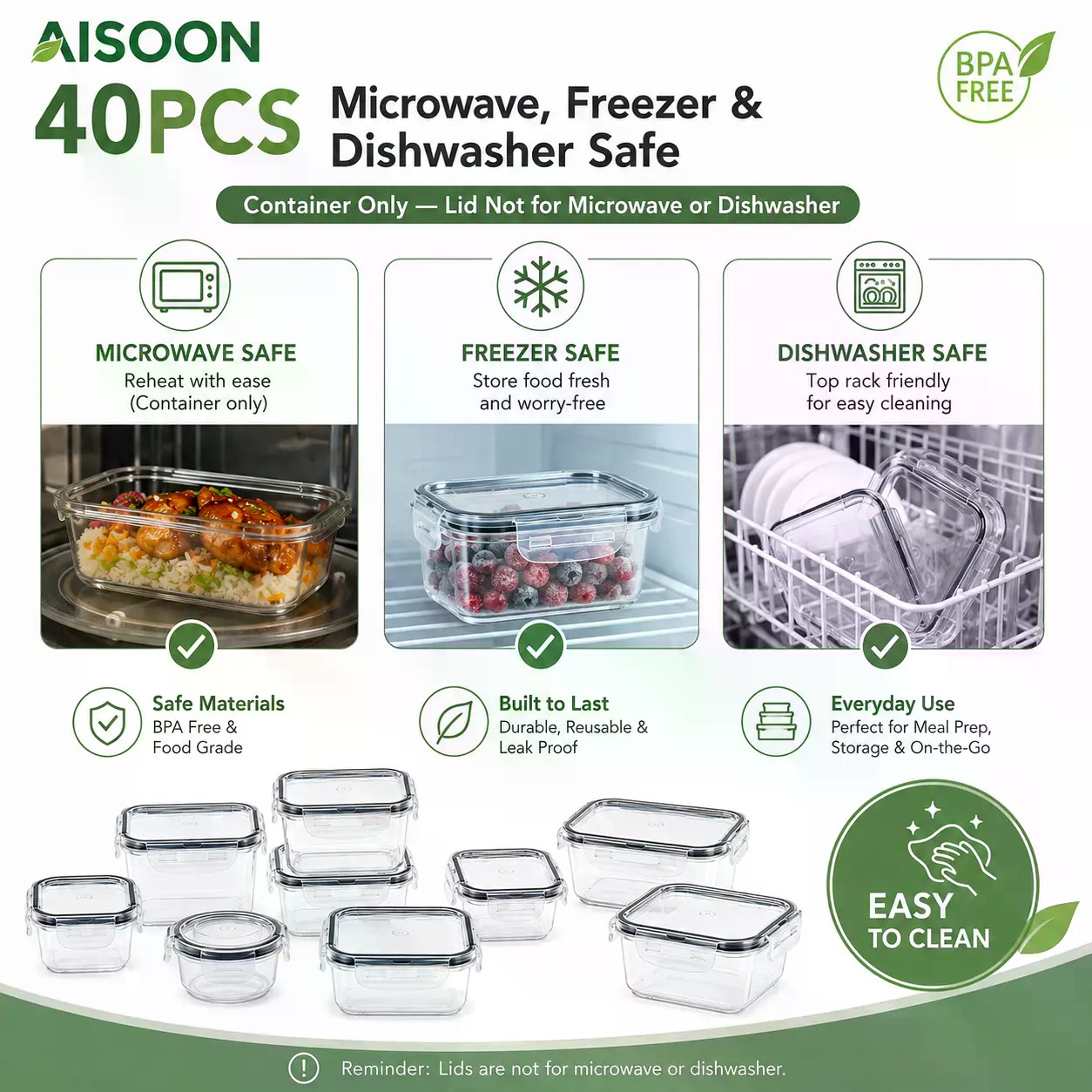 40 PCS Extra Large 85oz Silico - đánh giá và giá Food Storage Meals