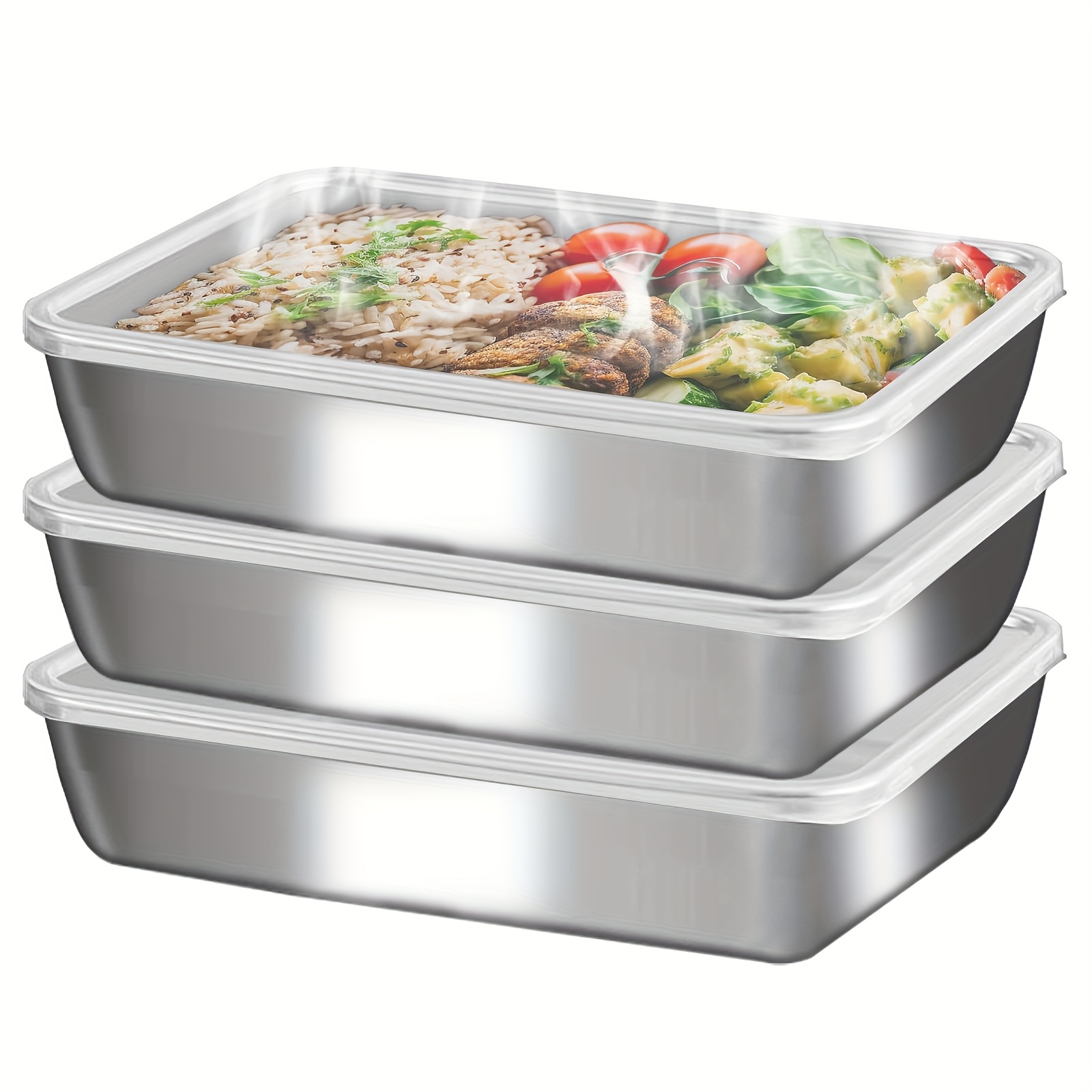 3pcs Stainless Steel Food Cont - đánh giá và giá Food Storage Meals